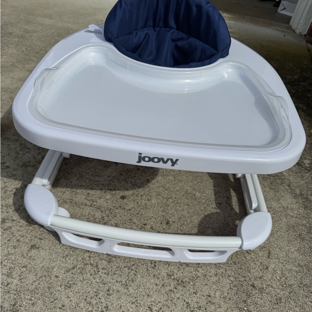 Joovy White Baby Walker with Navy Seat